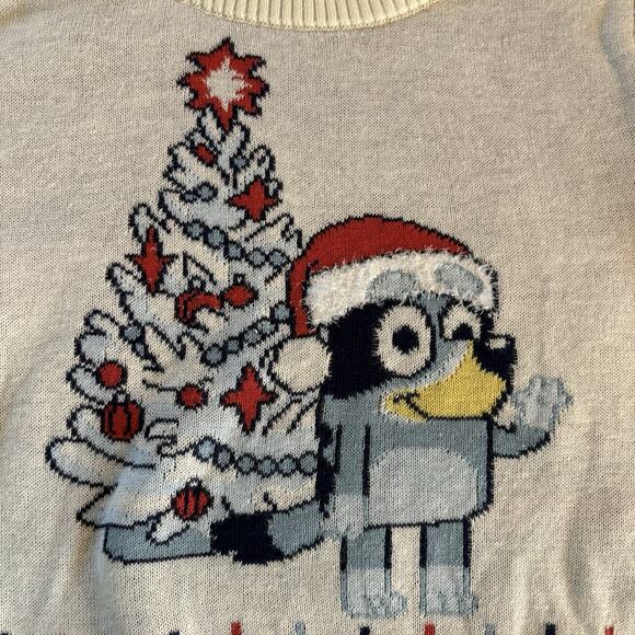 New with Tags Bluey Christmas Tree Holiday Sweater White Size 18 Months - Picture 3 of 9